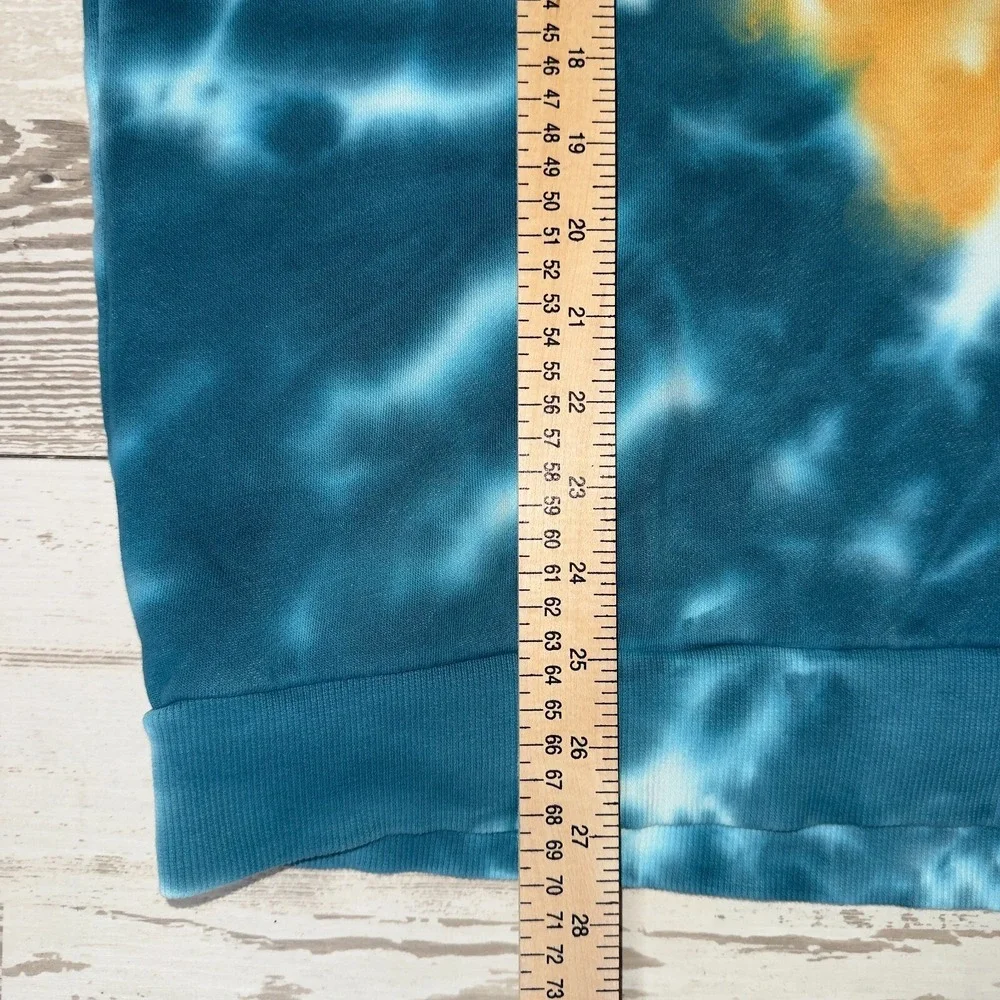 Guess Hoodie Mens Large Multi Tie Dye Fleece Lined Gorpcore Skater‎ Drawstring